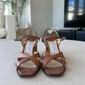 Jimmy Choo Tan Strappy Heels